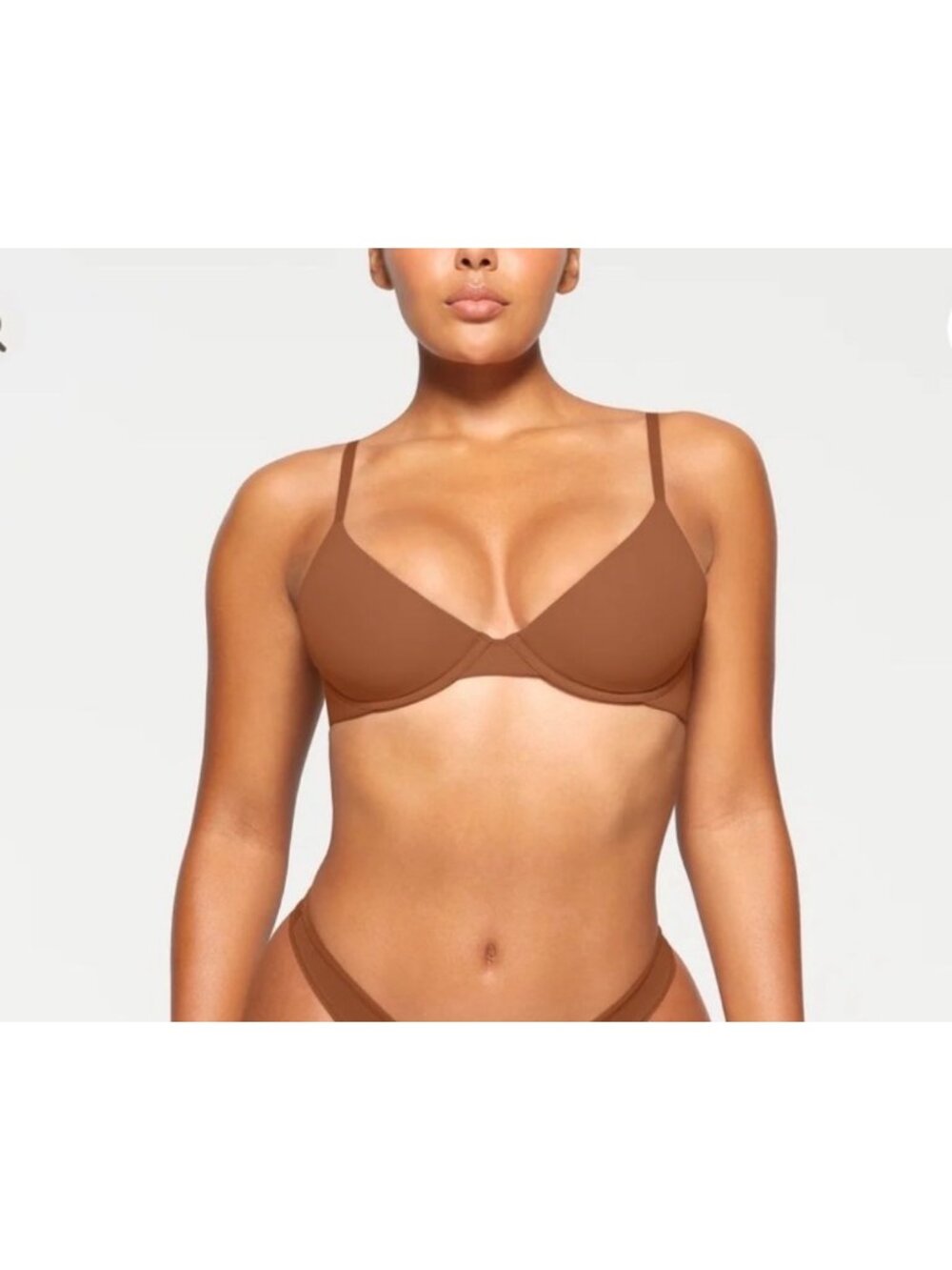 NWT SKIMS FITS EVERYBODY SCOOP PLUNGE BRA BRONZE - 34DDDD